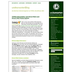 TYPO3-Newsletter mit Direct Mail und Direct Mail Subscription