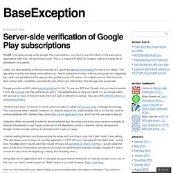 Server-side verification of Google Play subscriptions
