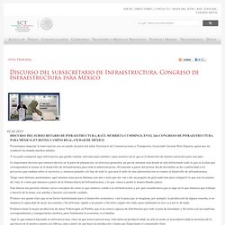 Discurso del subsecretario de Infraestructura, Congreso de Infraestructura para México