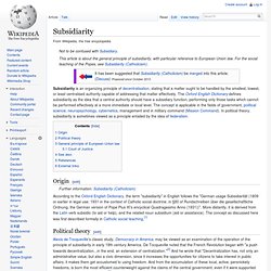 Subsidiarity