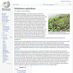 Subsistence agriculture