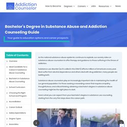 Online Substance Abuse Counseling Bachelor's Degree - BS in Counseling
