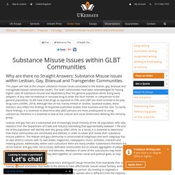 Substance Misuse Issues within GLBT Communities