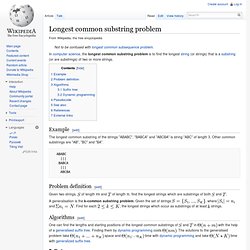 Longest common substring problem - Wikipedia, the free encyclope