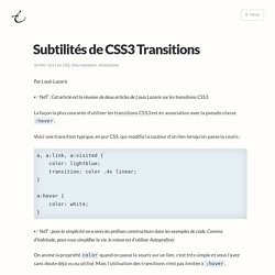 Subtilités de CSS3 Transitions