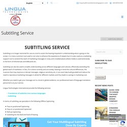 Find Subtitling Services in Singapore