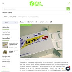 Order For Buprenorphine HCL Online