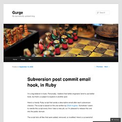 Blog Archive » Subversion post commit email hook, in Ruby