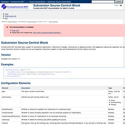 Subversion Source Control Block - CruiseControl.NET