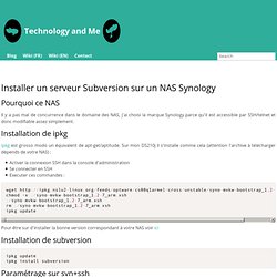 Installer un serveur Subversion sur un NAS Synology - Technology and me