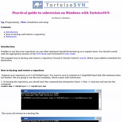 Practical guide to subversion on Windows with TortoiseSVN