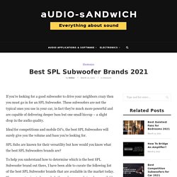 Best SPL Subwoofer Brands 2021 – Audio Sandwich