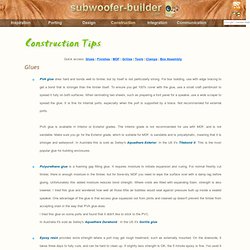 Subwoofer construction tips