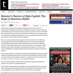 Romney's Success at Bain Capital: The Scam as Business Model