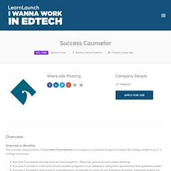 Success Counselor - I WANNA WORK IN EDTECH