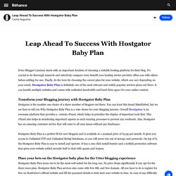Leap Ahead To Success With Hostgator Baby Plan on Behance