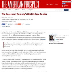 The Success of Romney's Health-Care Pander
