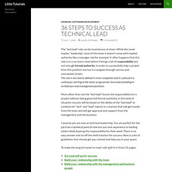 36 steps to success as technical lead