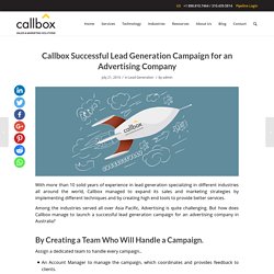 Successful Lead Gen Campaign for an Advertising Company