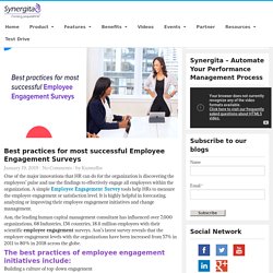 Best practices for most successful Employee Engagement Surveys - Synergita Blogosphere
