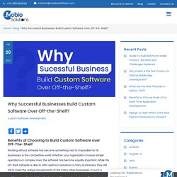 Why Successful Businesses Build Custom Software Over Off-the-Shelf? - Mobio Solutions