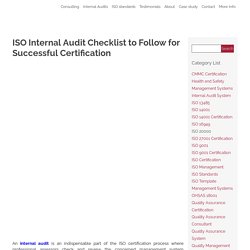 ISO Internal Audit Checklist for Successful Certification