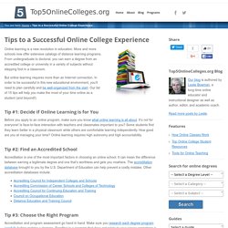 Tips to a Successful Online College Experience