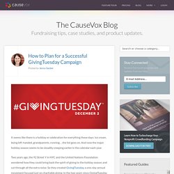 How to Plan for a Successful GivingTuesday Campaign