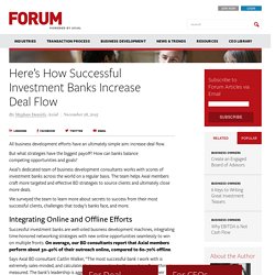 Here's How Successful Investment Banks Increase Deal Flow