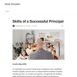 Skills of a Successful Principal. Leadership skills
