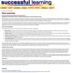 Successful Learning: Peer Learning