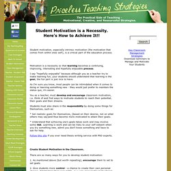 Successful Student Motivation Classroom Teaching Strategies