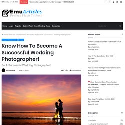 Know How To Become A Successful Wedding Photographer