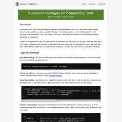 Successful Strategies for Commenting Code