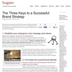The Three Keys to a Successful Brand Strategy