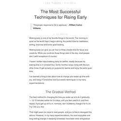 The Most Successful Techniques for Rising Early