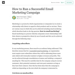 How to Run a Successful Email Marketing Campaign – Maxtra Technologies