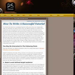 How To Write A Successful Tutorial