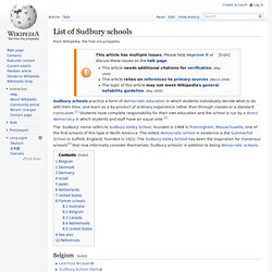 List of Sudbury schools