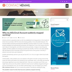 Why my AOL Email Account suddenly stopped working?