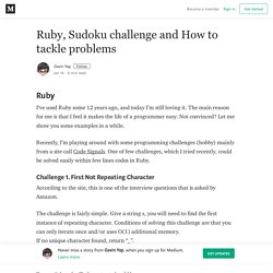 Ruby, Sudoku challenge and How to tackle problems – Gavin Yap