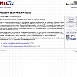 Sudoku download - Download and install MaaTec Sudoku