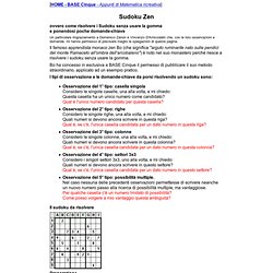 Sudoku Zen, ovvero come risolvere i Sudoku senza usare la gomma