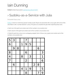 Sudoku-as-a-Service with Julia