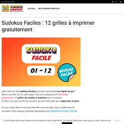 Sudokus Faciles : 12 grilles à imprimer gratuitement