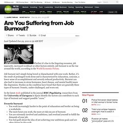 Are You Suffering from Job Burnout?