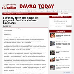 Suffering, deceit accompany 4Ps program in Southern Mindanao hinterlands