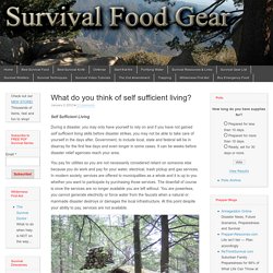 What do you think of self sufficient living? - Survival Food Gear
