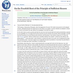 On the Fourfold Root of the Principle of Sufficient Reason