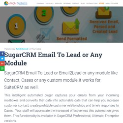SugarCRM Email to Lead or Email2Lead or Email to Anything